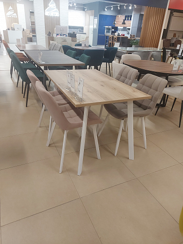 Деревянный стол Колон Лофт 120(160) х 75 черный матовый / бетон из шоурума 4